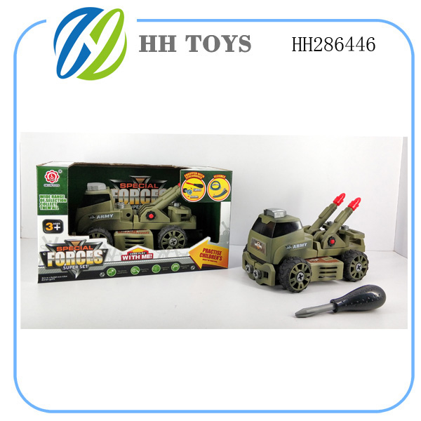 DIY building blocks of military series rockets double truck