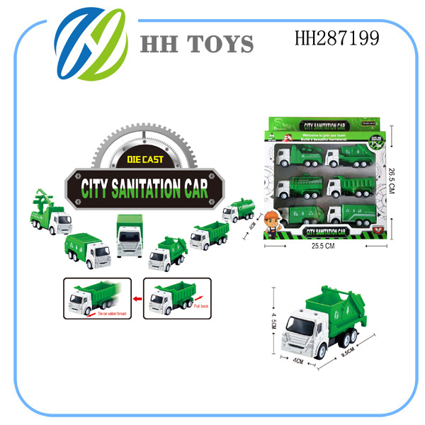 Alloy return force sanitation vehicle (6 pieces)