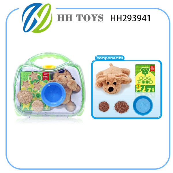 Pet food feeding set