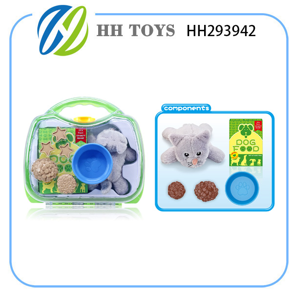 Pet food feeding set