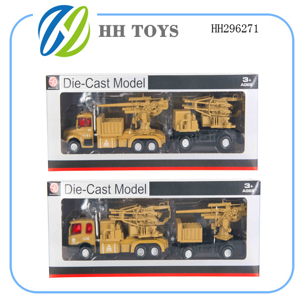 1:60灯光音乐回力合金模型 军事枪炮车+后拖