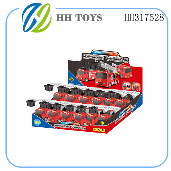 12pcs  6cm Pull back fire engine