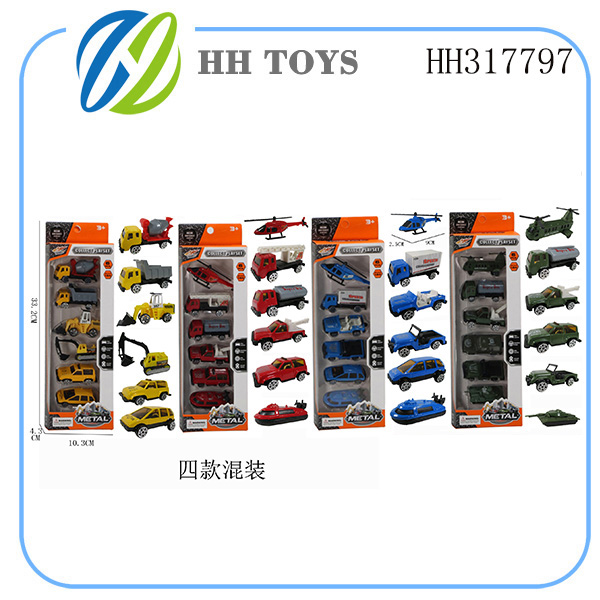 Alloy car 6pcs 4mix