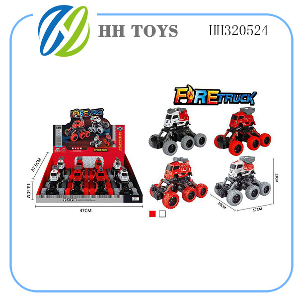 Recoil alloy  fire truck 8pcs