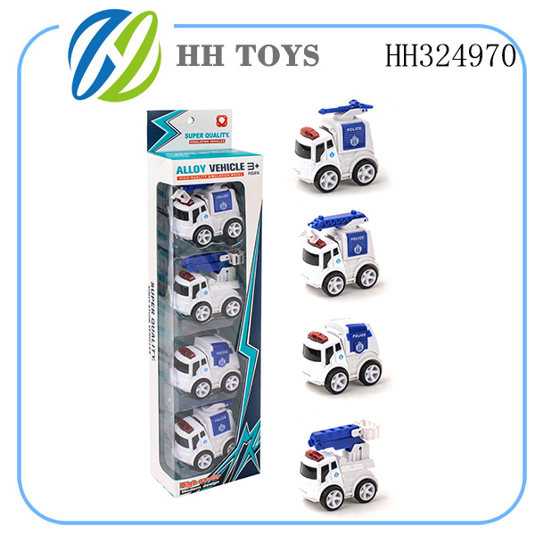 Inertia alloy police car 4PCS