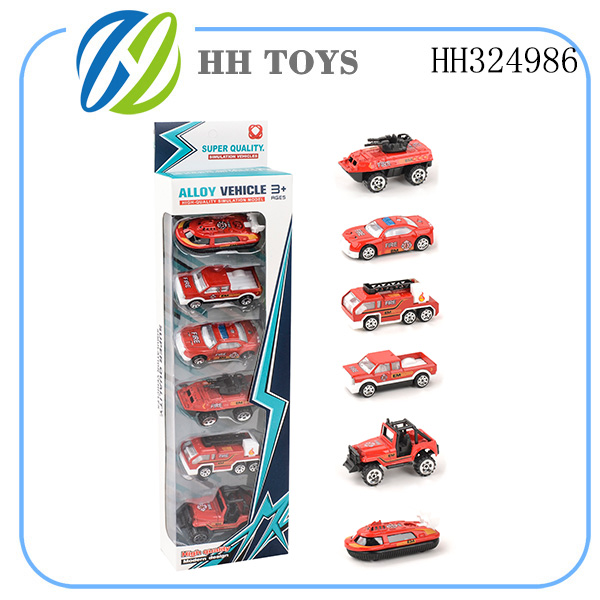 Slide alloy fire vehicle 6PCS