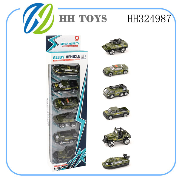 Slide alloy Military vehicle 6PCS