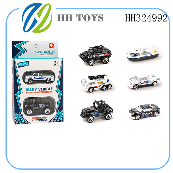 Slide alloy police car 2PCS