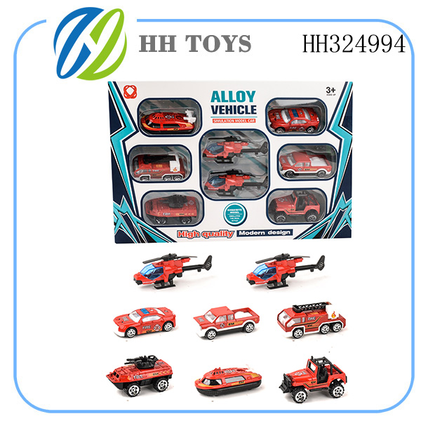 Slide alloy fire vehicle 8PCS