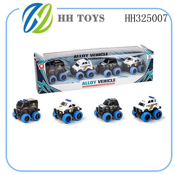 recoil alloy police car 4PCS