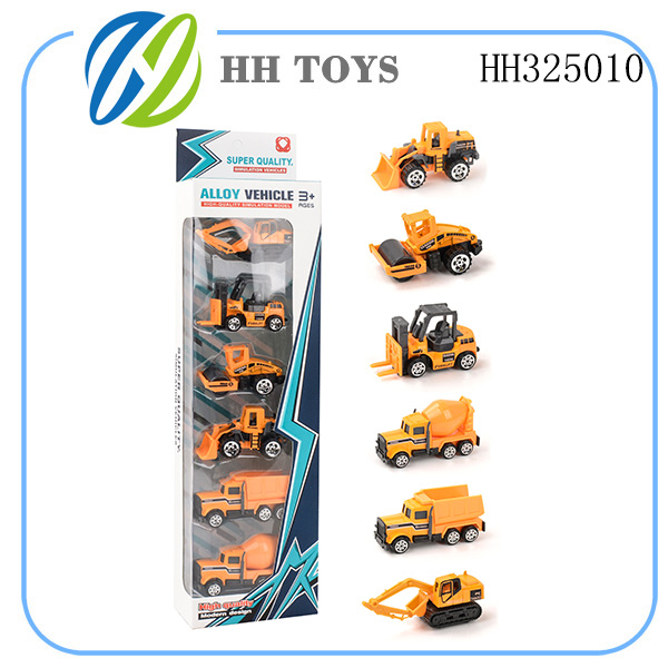 Slide alloy Engineering vehicle 6PCS