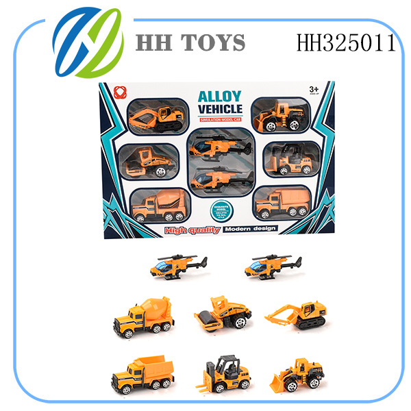 Slide alloy Engineering vehicle 6PCS