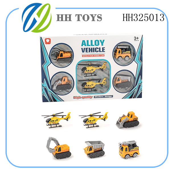 Slide alloy Engineering vehicle 6PCS