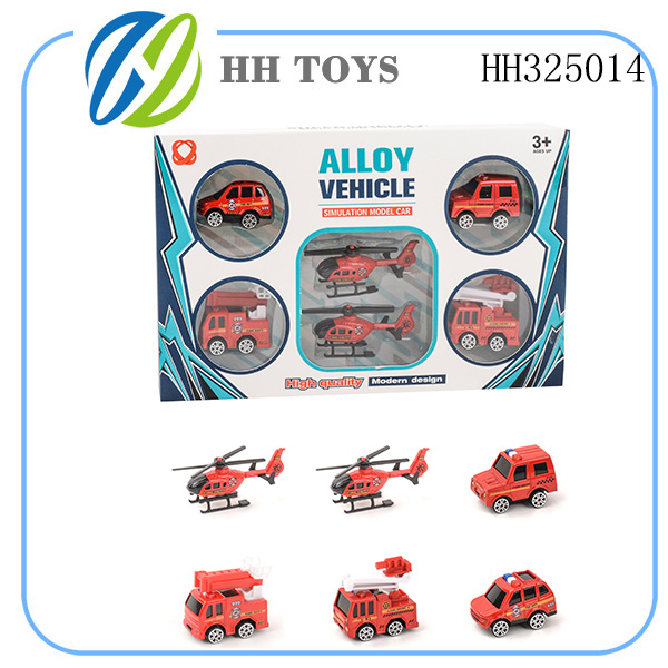 Slide alloy fire vehicle 6PCS