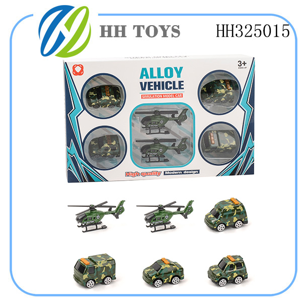 Slide alloy Military vehicle 6PCS