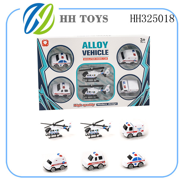 Slide alloy ambulance 6PCS