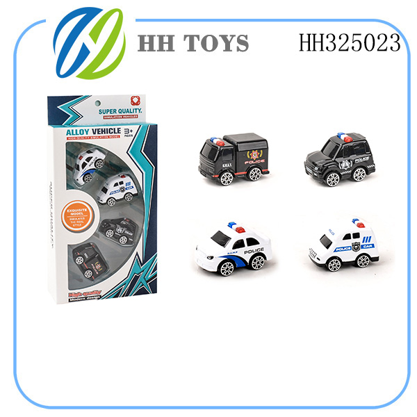 Slide alloy police car 4PCS