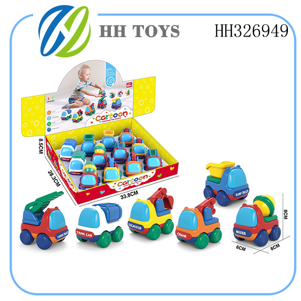 Pull back cartoon engineering vehicle 12PCS