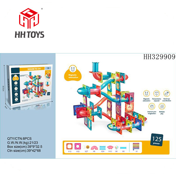 Magnetic building block track