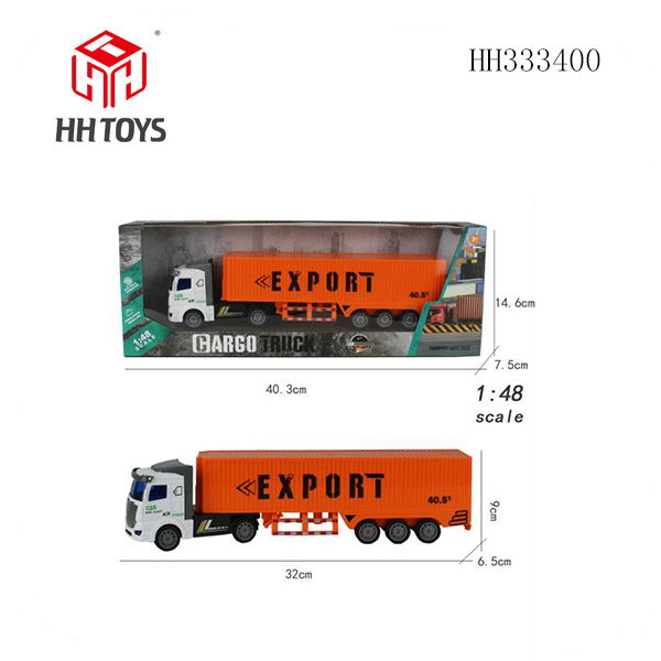 1:48 alloy pull back trailer container