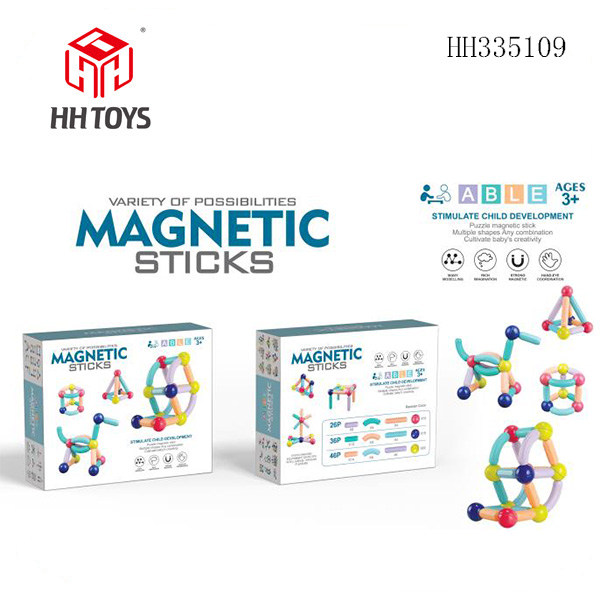 Magnetic building block bar