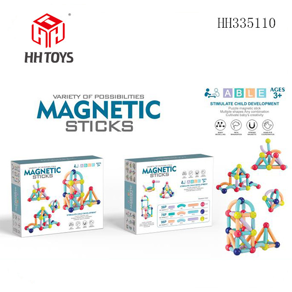 Magnetic building block bar