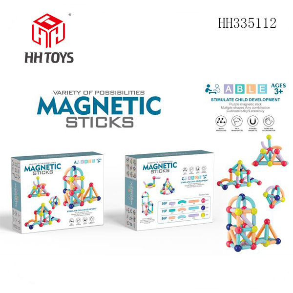 Magnetic building block bar