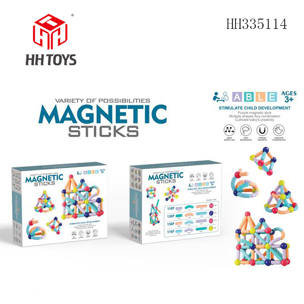 Magnetic building block bar