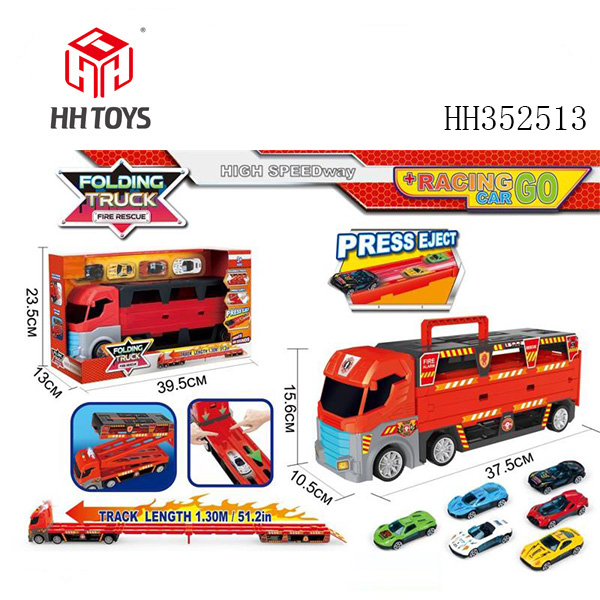 Ejection deformation fire rail car

Equipped with 4 cars and 1 to 64 alloy police cars