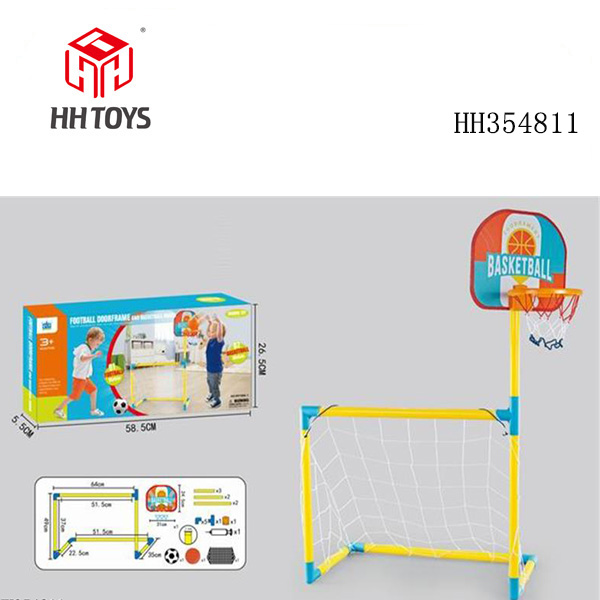 Football goal with blue board