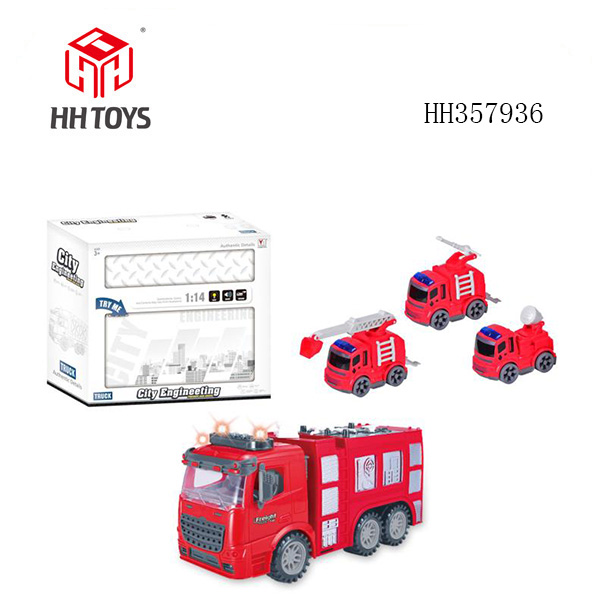 1: 14 inertia fire truck boxed (with light and music) pack of 3 AG13 batteries