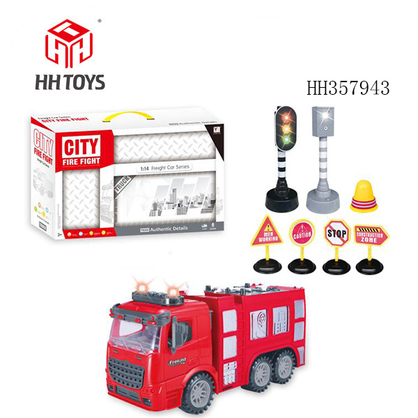 Inertia fire truck boxed (with light and music) pack of 7 AG13 batteries