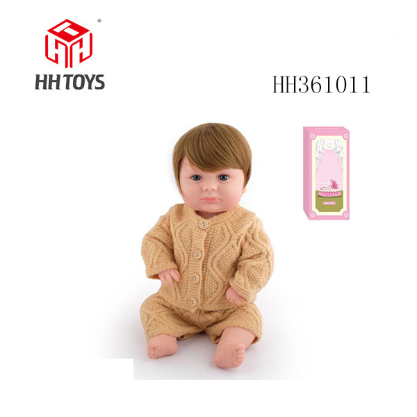 50cm重生娃娃初生婴儿软胶高仿真娃娃（假发套）带奶瓶，磁性奶嘴，尿布，出生卡