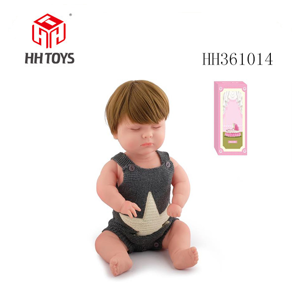 50cm重生娃娃初生婴儿软胶高仿真娃娃（假发套）带奶瓶，磁性奶嘴，尿布，出生卡