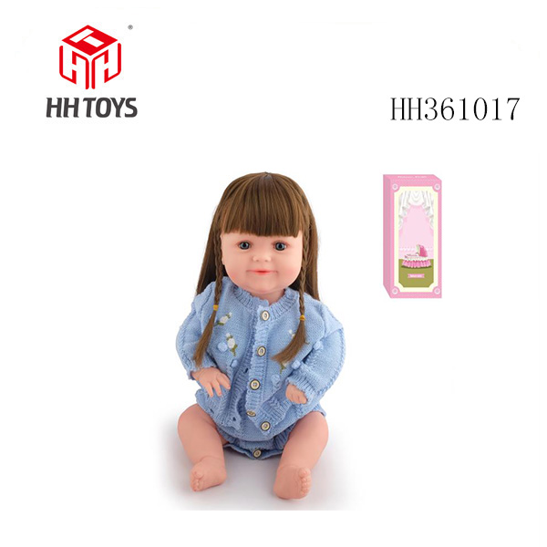 50cm重生娃娃初生婴儿软胶高仿真娃娃（假发套）带奶瓶，磁性奶嘴，尿布，出生卡